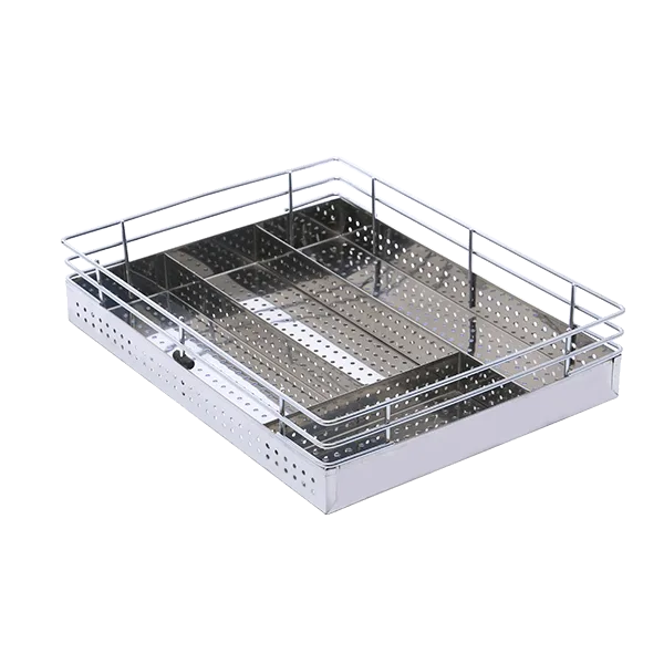 SS PERFORATED CUTLERY BASKET (4″ HEIGHT X 21″ WIDTH X 20″ DEPTH) 6MM WIRE