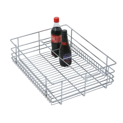 SS BOTTLE BASKET (6″ HEIGHT X 21″ WIDTH X 20″ DEPTH) 6MM WIRE