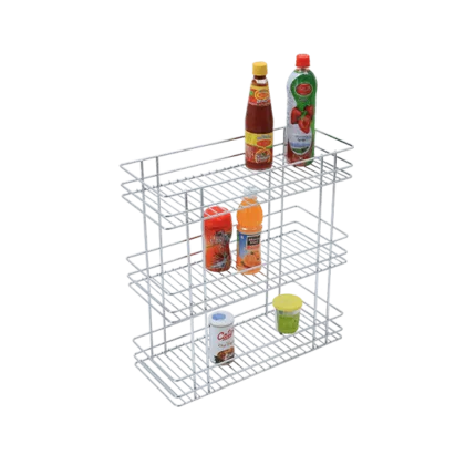 CUPBOARD BASKET (8โณ HEIGHT X 21โณ WIDTH X 20โณ DEPTH) STAINLESS STEEL