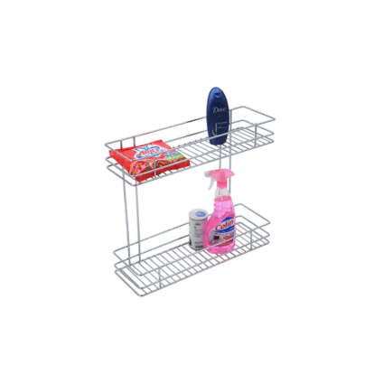 DOUBLE STORAGE BASKET 17″ HEIGHT 4″ WIDTH 20″ DEPTH 4″+4″ 6MM WIRE STAINLESS STEEL