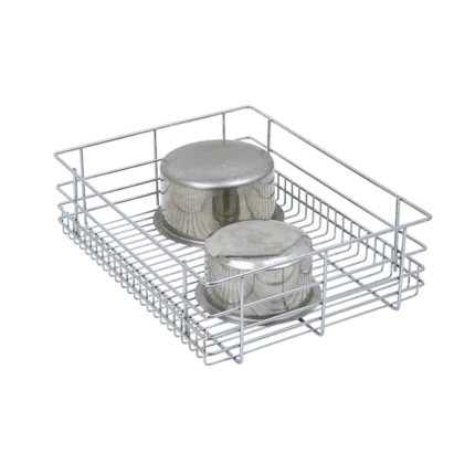 PLAIN DRAWER BASKET (4″ HEIGHT X 17″ WIDTH X 20″ DEPTH) 6MM WIRE STAINLESS STEEL